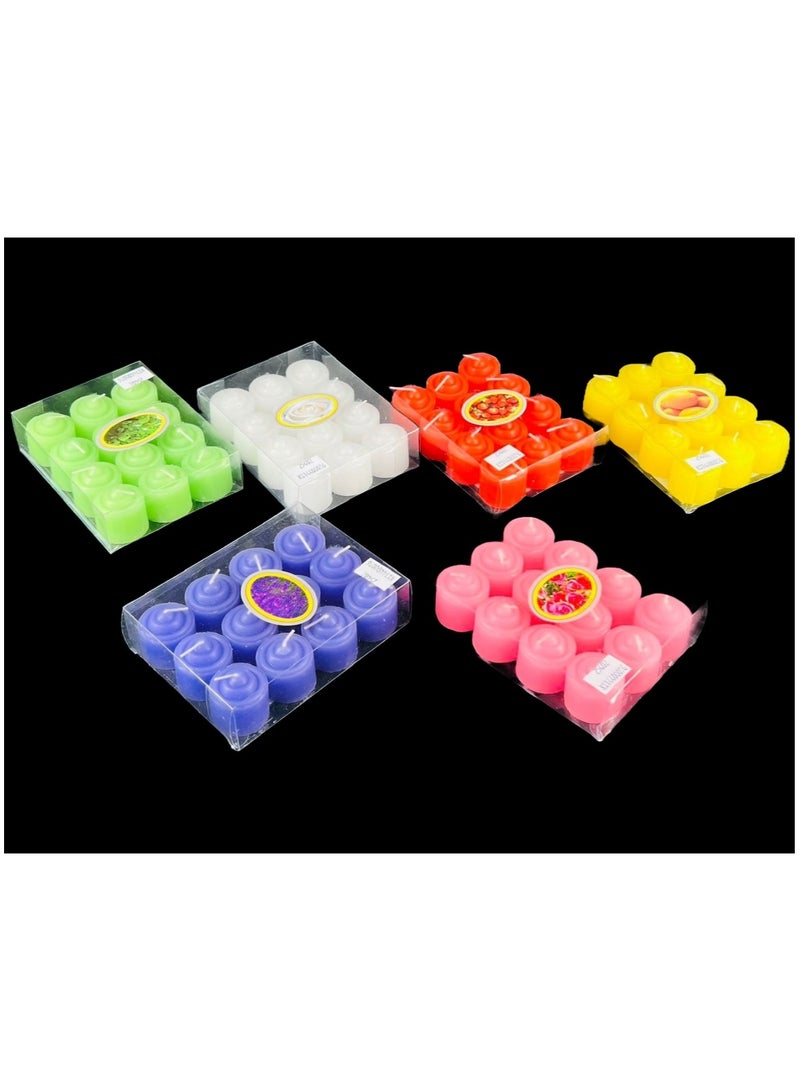 Boxwoods Multicolor 72 Pieces Scented Votive Candle Set For Wedding Anniversary And Birthday Party Decoration - Image 3