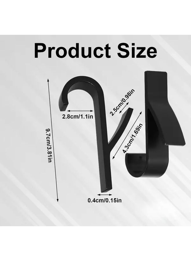4 Piece Black Towel Hooks Stainless Steel Wall Mounted Rack for Bathroom Bedroom - Image 2