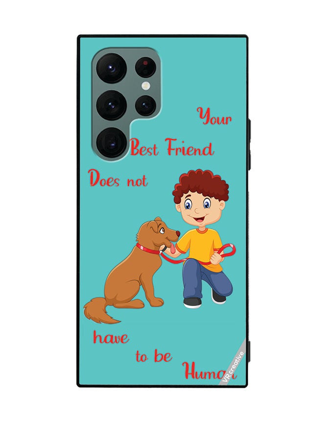 VR CREATIVE Protective Case Cover For Samsung Galaxy S22 Ultra 5G Dog With Child Design Multicolour - Image 1
