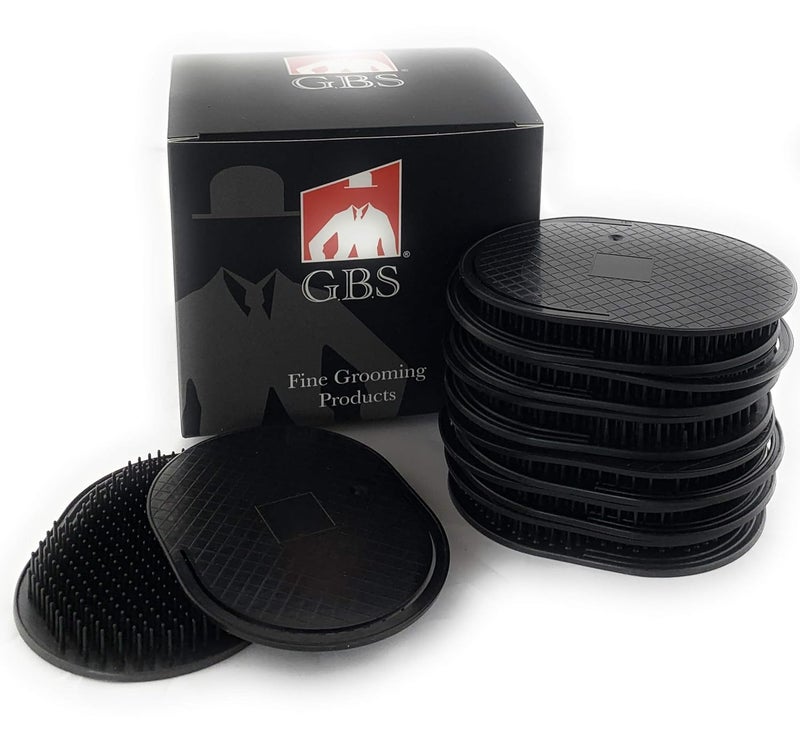 GBS Pocket Palm Brush Portable Styling Comb Massager for Men Women and Pets Grooming Brush Black Pack of 12 Made in USA