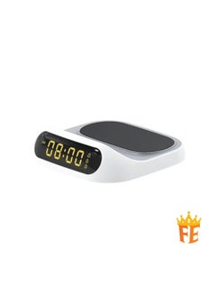 Recci 15W Wireless Charger with digital clock display White RCW-22