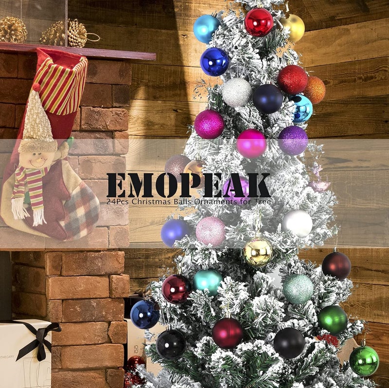 Emopeak Christmas Balls Ornaments for Xmas Christmas Tree - Shatterproof Christmas Tree Decorations Hanging Ball for Holiday Wedding Party Decoration (Dark Green  1.2""-3.1CM) - Image 4