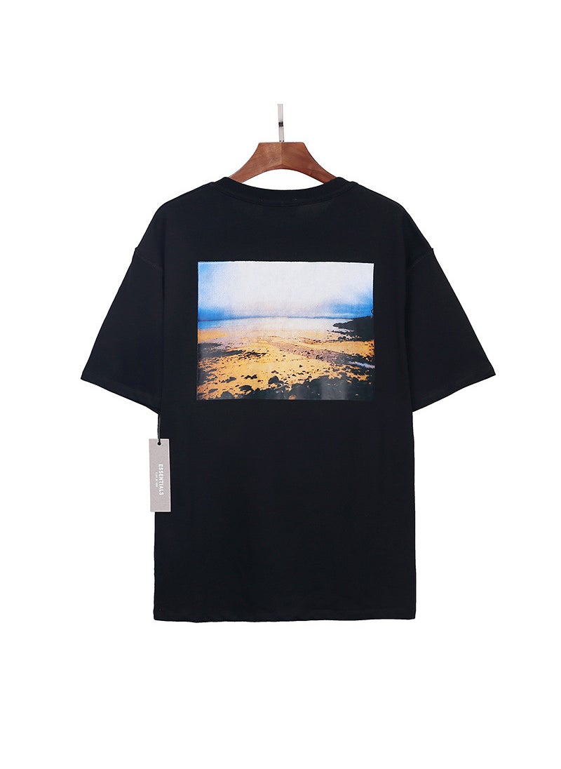 Generic - FEAR OF GOD ESSENTIALS California Beach Photo Loose Tee Black - Image 1