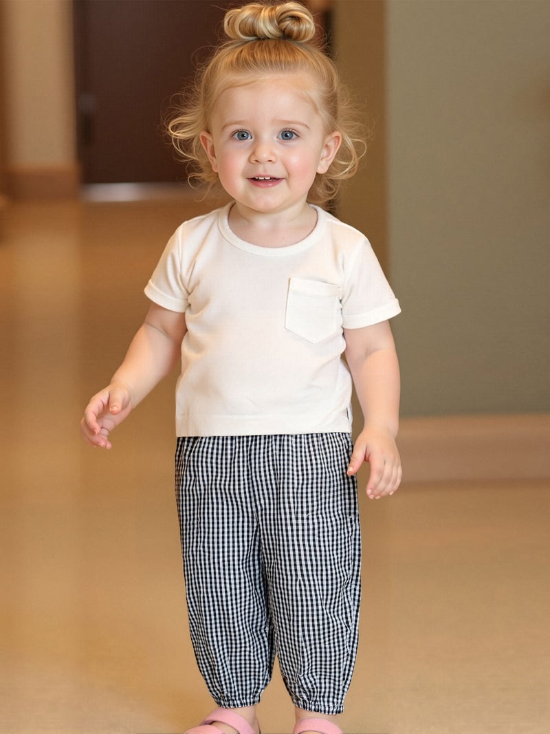 Kids Girls Boys Jogger Pants Loose Plaid Print Elastic Waist Trousers Casual Bottoms for Toddler Newborn Infant - Image 4