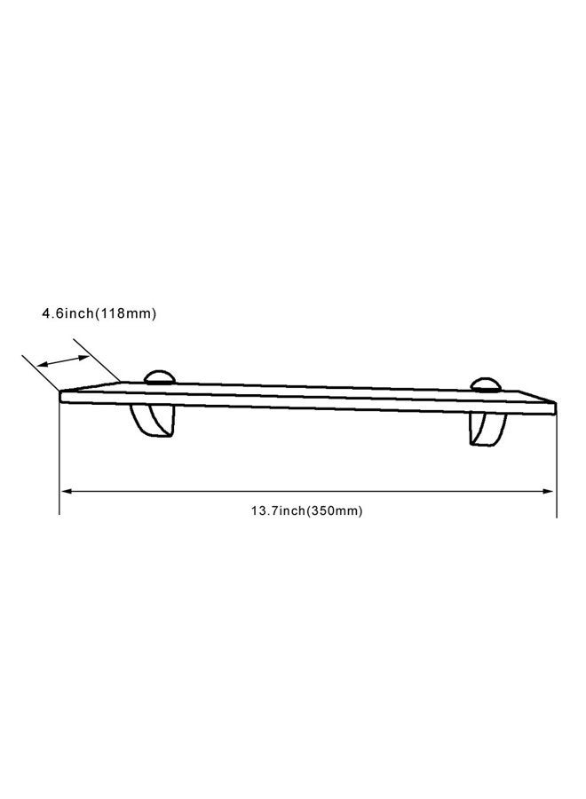 XVL 14 Inch Bathroom Glass Shelf Brushed Nickel - Image 2