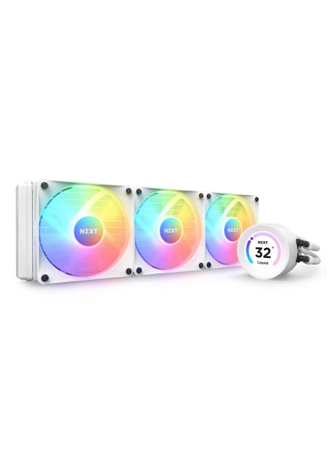 NZXT Kraken Elite 360 RGB 360mm AIO Liquid Cooler with LCD Display and RGB Fans White - RL-KR36E-W1