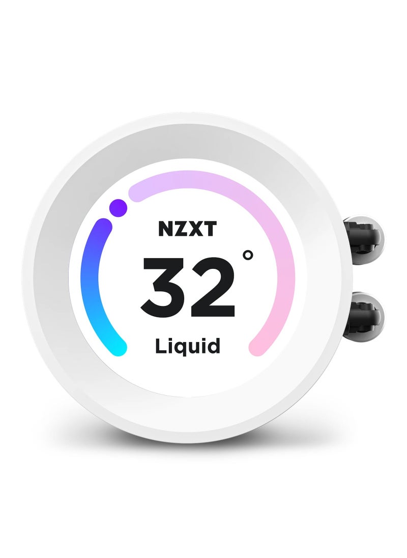 NZXT - NZXT Kraken Elite 360 RGB 360mm AIO Liquid Cooler with LCD Display and RGB Fans White - RL-KR36E-W1 - Image 1