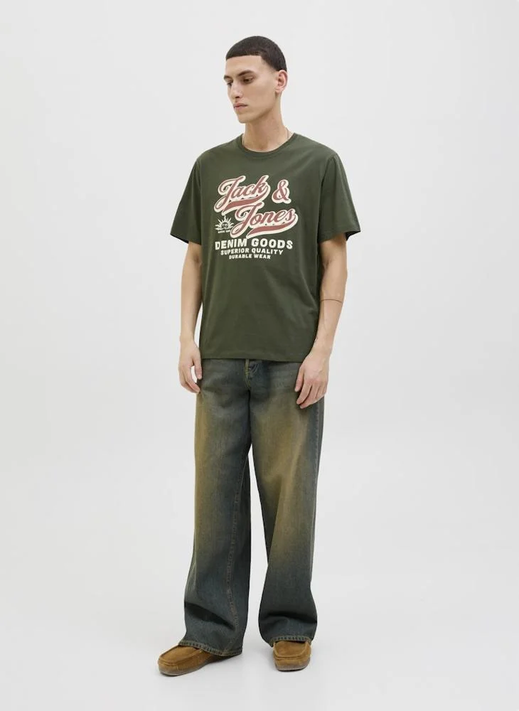 جاك & جونز Jjelogo Graphic Crew Neck T-Shirt