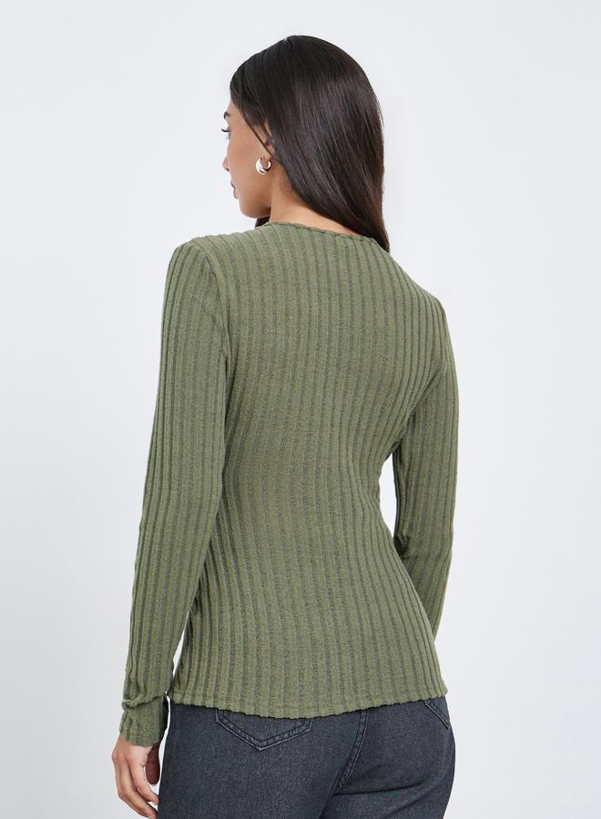ستايلي بلوزة محبوكة بقصة ملتفة - Image 4