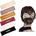 DINPREY 6Pcs Oversized French Twist Hair Bun Maker, Reusable Donut Shaper Cloth Clip for Women's Hairstyles (Solid A) - Image 2