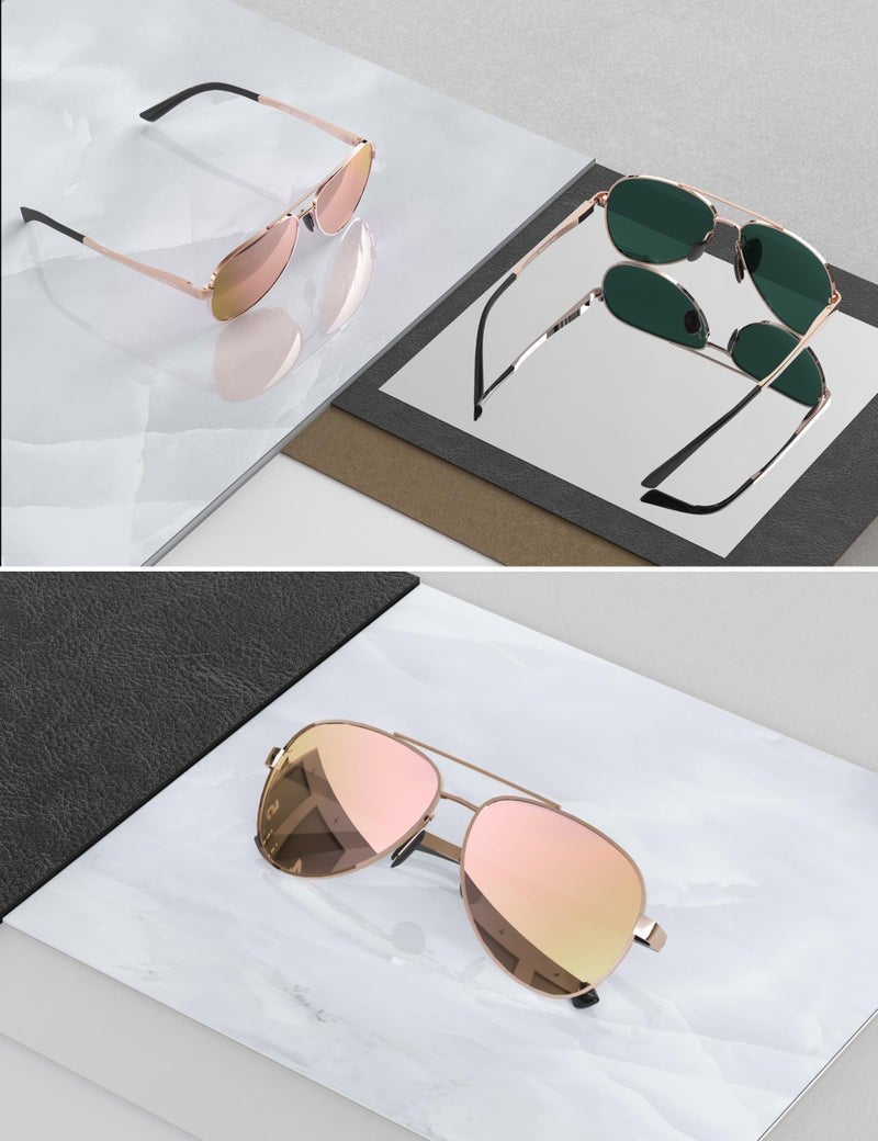 LUENX Aviator Sunglasses for Men Women Polarized - UV400 Protection, Stylish Shades, Driving, Outdoor Activities 59MM(Cherry Pink) - Image 3
