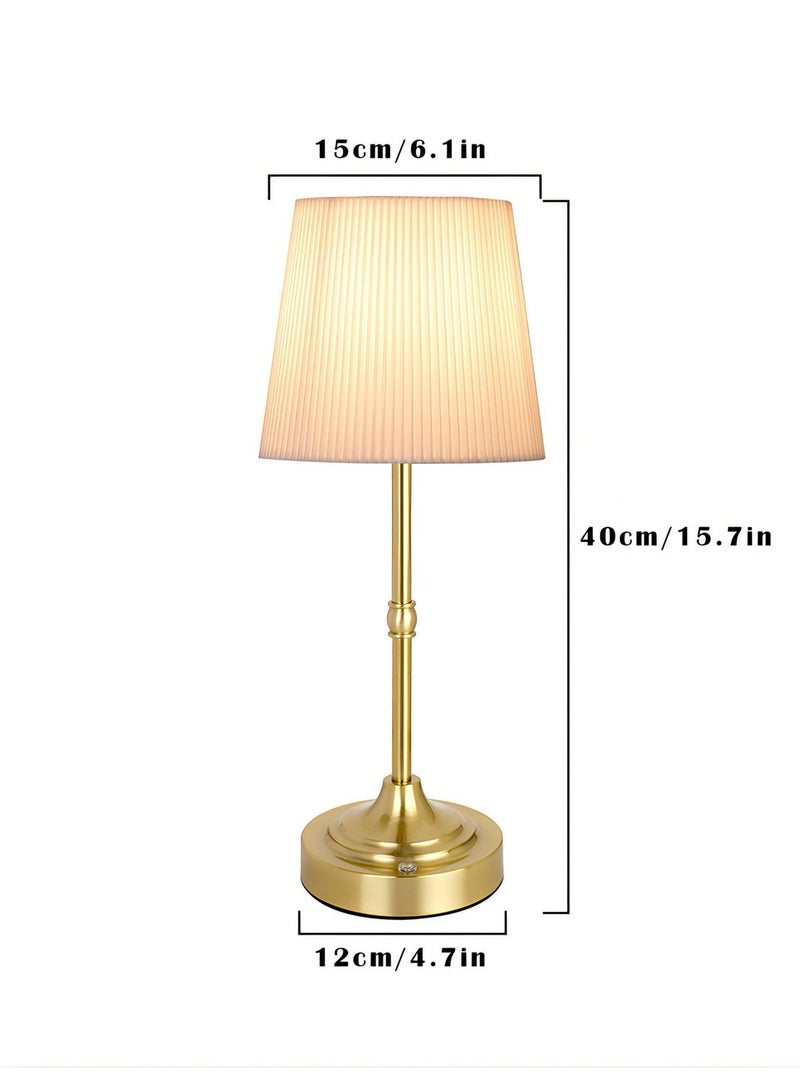 مصباح طاولة بالضوء الدافئ، مفتاح لمس، مُنشأ من القماش والفولاذ، ومُتصل بمنفذ USB - Image 5