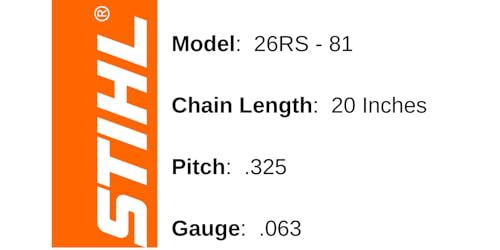 STIHL سلسلة منشار STIHL 26RS 81 Rapid Super بطول 20 بوصة .325 بوصة .063 قياس - Image 2