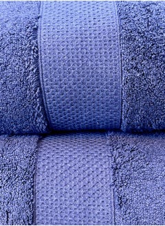 White Rose Everhome Egyptian Cotton Ultra Soft Bath Sheet, Max Absorbent King Size Bath Towels For Beach And Pool (76x147cm) Set Of 2 - Blue  - Image 4