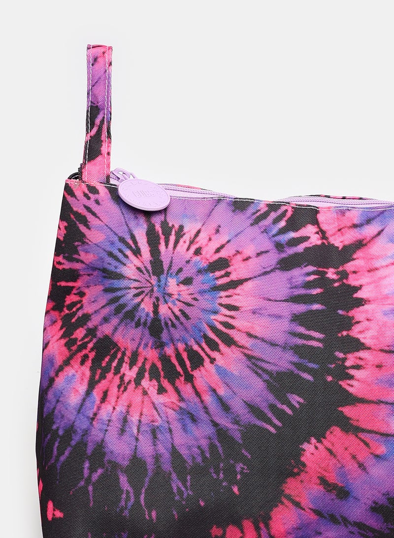 CUBS Purple & Black Tie Dye clutch  bag - Image 3