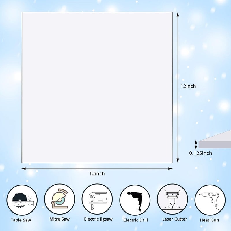 Zonon 5 Pcs Clear Polycarbonate Sheets 12 x 12 x 0.125 Inch Thin Plastic Sheet Resistant Plastic Panel Polycarbonate Board with Protective Paper for DIY Document Picture Frames Easy to Cut Bend Mold - Image 2