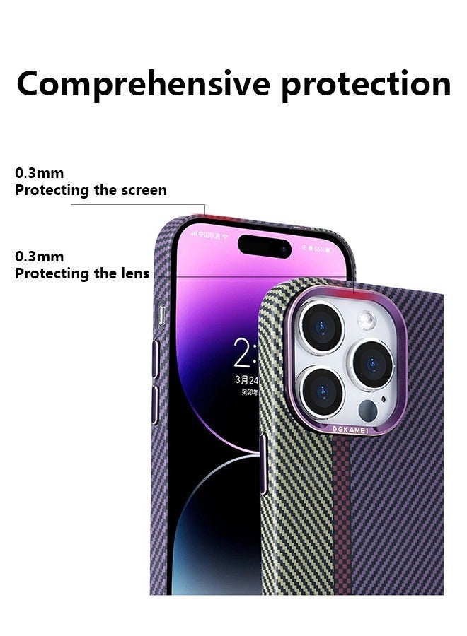 TEAM LUXURY غطاء آيفون 15 برو ماكس من ألياف الكربون، نحيف ومضاد للصدمات ومقاوم للعرق، خفيف الوزن (أسود) - Image 5