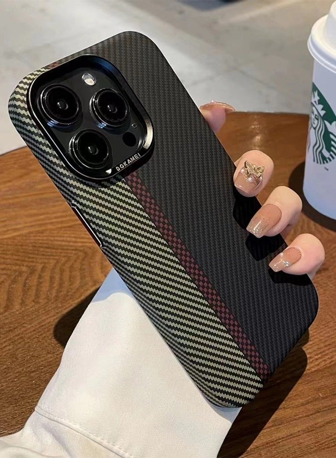 TEAM LUXURY غطاء آيفون 15 برو ماكس من ألياف الكربون، نحيف ومضاد للصدمات ومقاوم للعرق، خفيف الوزن (أسود) - Image 2