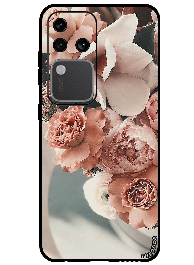 Theodor Protective Case Anti Scratch Shock Proof Bumper Cover For Vivo S18 Pro Peach Roses - Image 1