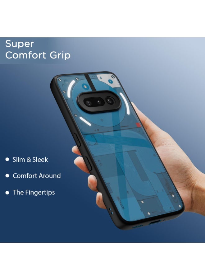 غطاء حماية شفاف مقاوم للصدمات وغير قابل للاصفرار مع حماية للكاميرا لهاتف Nothing Phone 3A (أسود) - Image 2