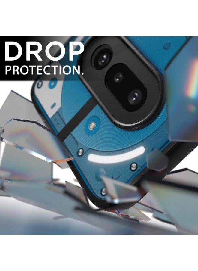 غطاء حماية شفاف مقاوم للصدمات وغير قابل للاصفرار مع حماية للكاميرا لهاتف Nothing Phone 3A (أسود) - Image 3