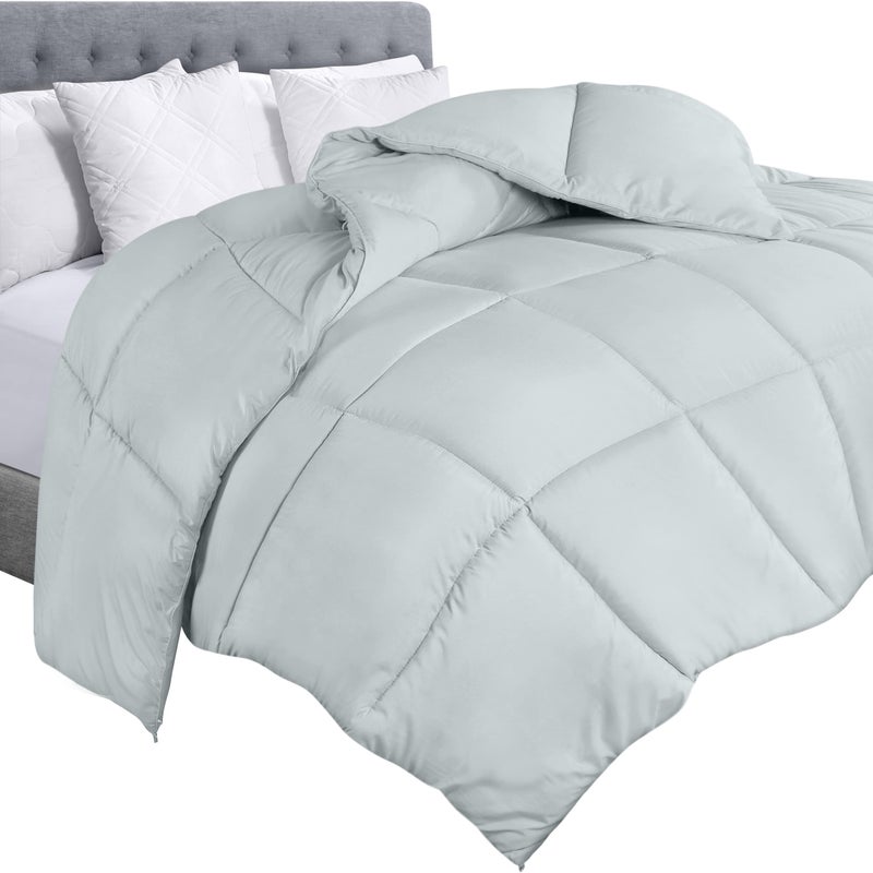 Utopia Bedding Comforter Duvet Insert, Quilted Comforter with Corner Tabs, Box Stitched Down Alternative Comforters Queen Size (Light Grey) - Image 1
