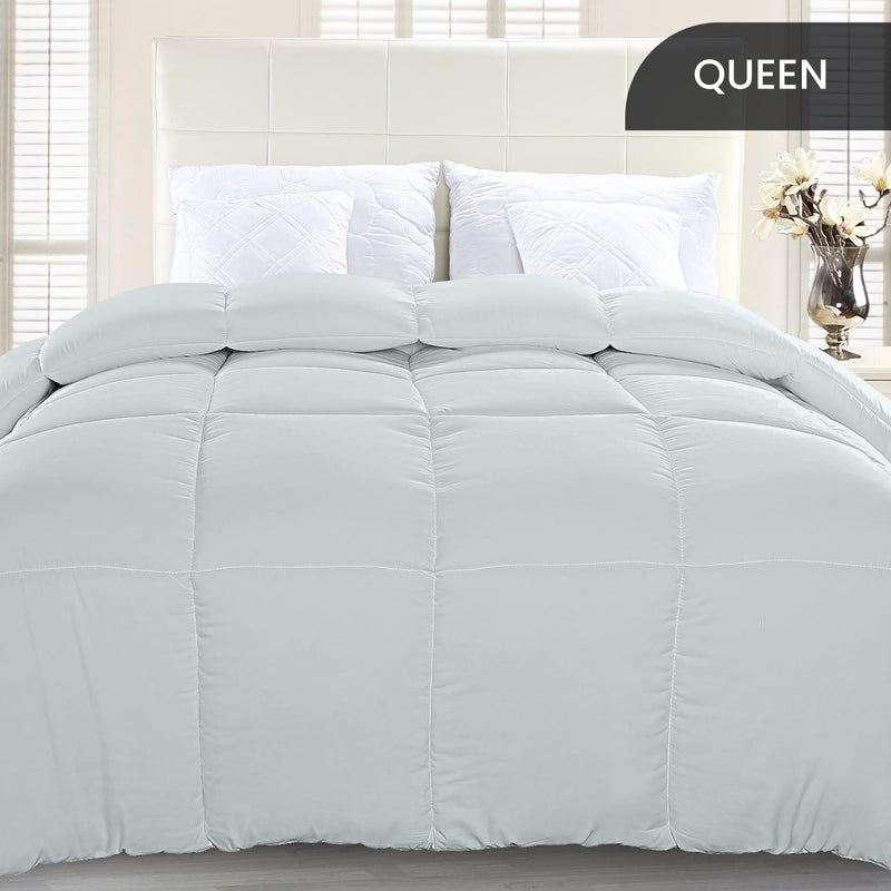 Utopia Bedding Comforter Duvet Insert, Quilted Comforter with Corner Tabs, Box Stitched Down Alternative Comforters Queen Size (Light Grey) - Image 3