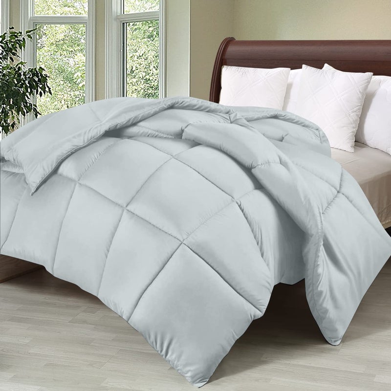 Utopia Bedding Comforter Duvet Insert, Quilted Comforter with Corner Tabs, Box Stitched Down Alternative Comforters Queen Size (Light Grey) - Image 2