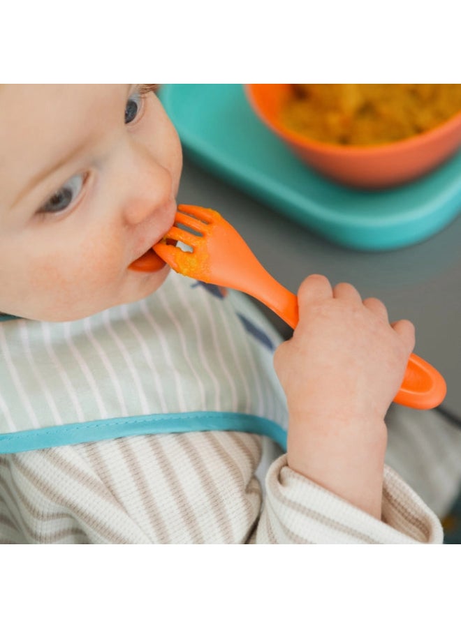 Nuby Brights Cutlery Set, Toddler Fork and Spoon Set with Easy Grip Handles, Self Feeding Utensils for Weaning and Mealtime, Assorted - Image 2