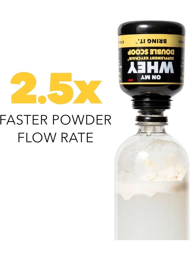 ONMYWHEY Protein Powder Container To Go - Travel Water Bottle Funnel For Mixes, Portable Pre Workout Supplement Containers & Dispenser Funnels, Mini Preworkout Supplements Holder Keychain Bottles  - Image 4