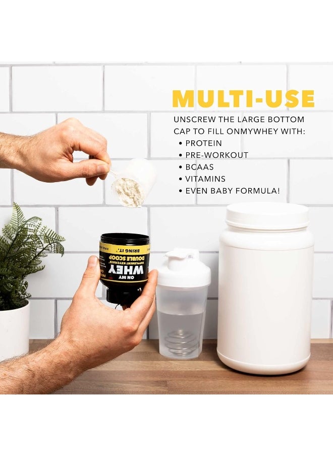 ONMYWHEY Protein Powder Container To Go - Travel Water Bottle Funnel For Mixes, Portable Pre Workout Supplement Containers & Dispenser Funnels, Mini Preworkout Supplements Holder Keychain Bottles  - Image 5