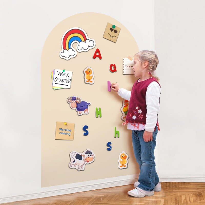 Warasee Magnetic Wall Decal Arch, 31" x 39" Magnetic Chalk Board Sticker for Kids, Playroom, Home (Ivory White) - Image 1