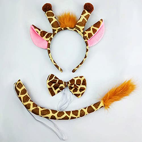 Virtue Morals 4 Sets Zoo Animal Headbands for Adults, Halloween Ears and Tail Set Costume Accessory (Lion, Tiger, Giraffe, Zebra) - Image 2