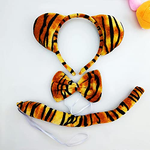 Virtue Morals 4 Sets Zoo Animal Headbands for Adults, Halloween Ears and Tail Set Costume Accessory (Lion, Tiger, Giraffe, Zebra) - Image 5