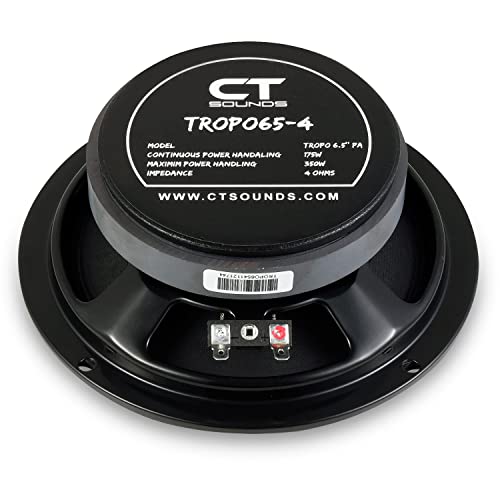 CT Sounds TROPO65-4 6.5” Shallow Mount Midrange Speaker, 175 Watts RMS, Each - Image 3