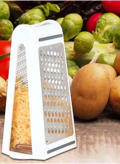 Generic Cheese Grater Box | 2 Sided Stainless Steel Vegetable Slicer Food Processor - Household Vegetable Slicer for Vegetables, Cheese, Chocolate and Lemon Dabb  - Image 4
