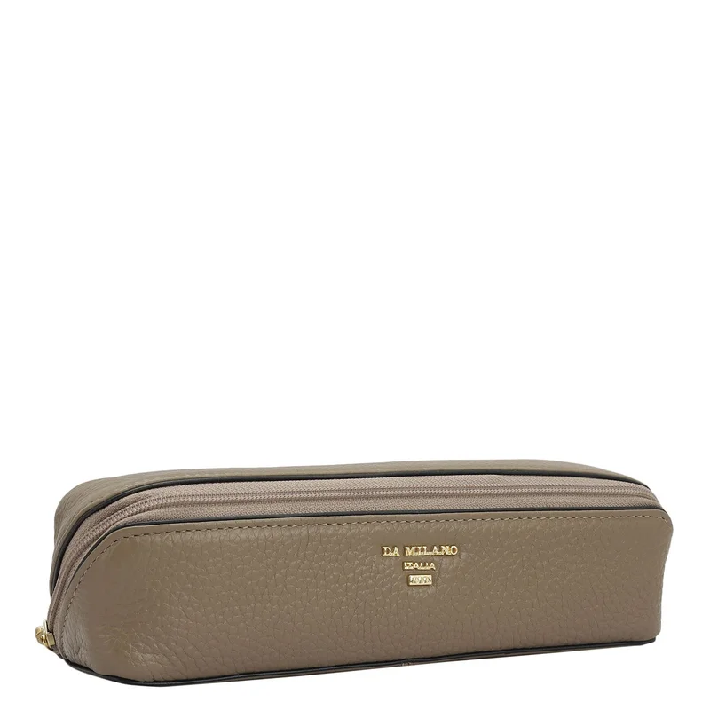 Da Milano Greyish Taupe Wax Leather Multi Pouch - Greyish Taupe  | Best Price UAE