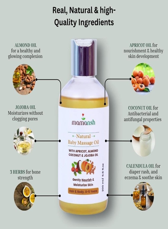 Mamansh Baby Skincare Combo Bundle of Baby Massage Oil, Baby Wash and Baby Lotion (1 unit Each of 200ml) - Image 4