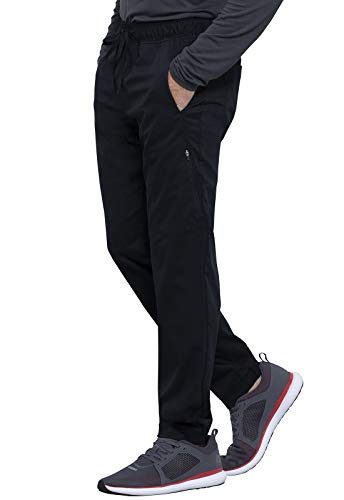 Cherokee Joggers for Men Modern Fit Scrub Pant with Drawstring Waistband, 5 Pockets, Soft 2-Way Stretch Fabric - WW012, L, Black - Image 3