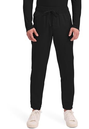 Cherokee Joggers for Men Modern Fit Scrub Pant with Drawstring Waistband, 5 Pockets, Soft 2-Way Stretch Fabric - WW012, L, Black - Image 2