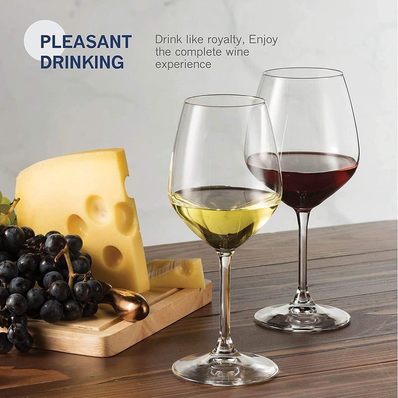 Bormioli Rocco Set of 4 White Wine Glasses - 14.75 oz Crystal Clear Star Glass with Laser Cut Rim - Image 5