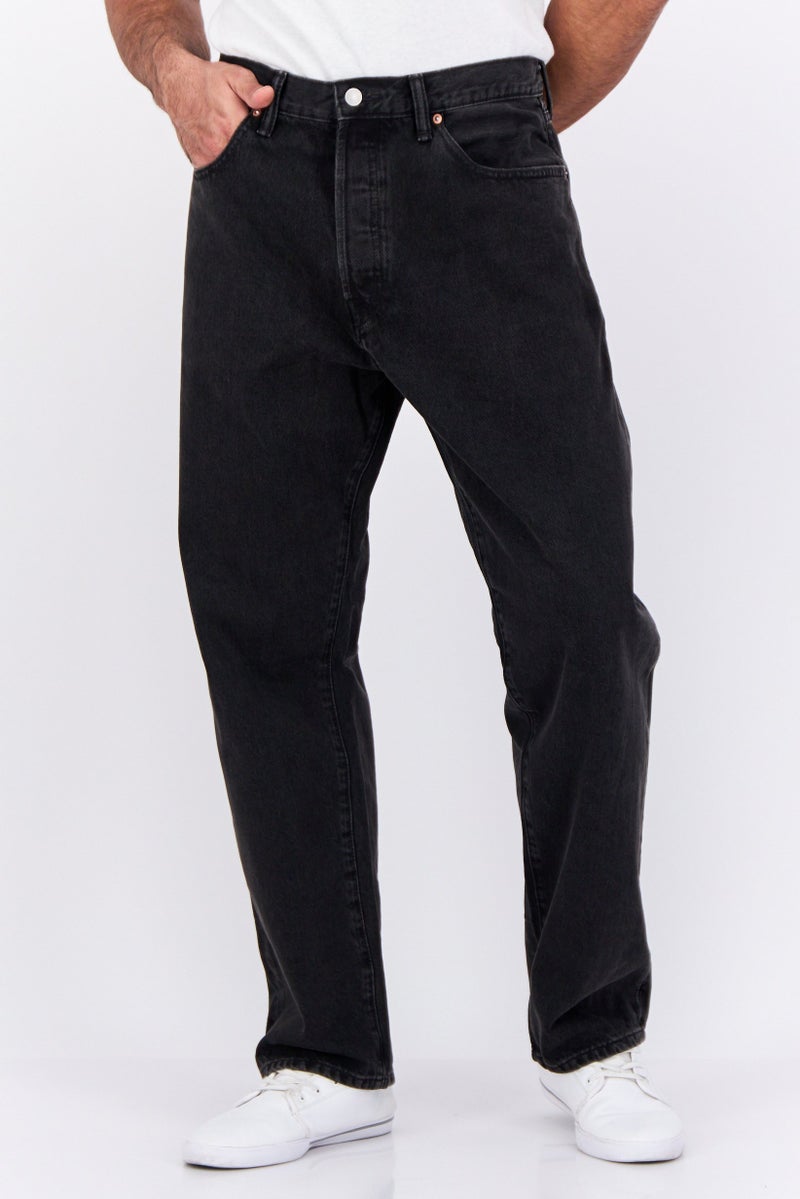 GAP جينز مريح للرجال بقصة فضفاضة، رمادي غامق - Image 1