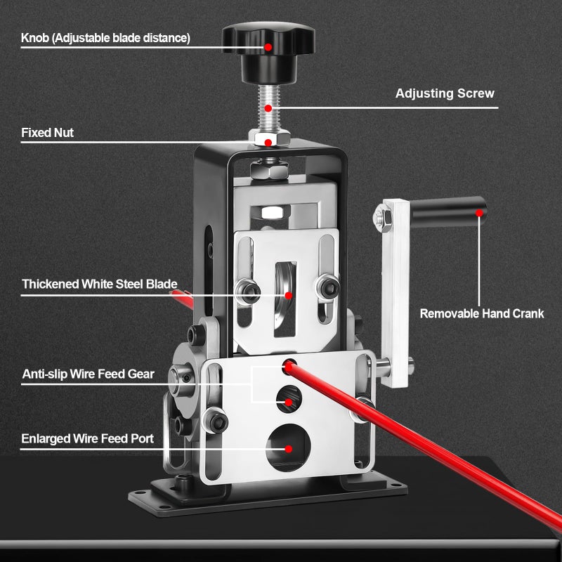 Trivd Frol Manual Wire Stripping Machine, Gauge Wire 0.06"-1", Scrapping Copper Wire Peeler Machine, Drill Powered/Hand Crank Dual-drive Wire Stripper Tool for Scrap Copper Recycling & DIY etc. - Image 5