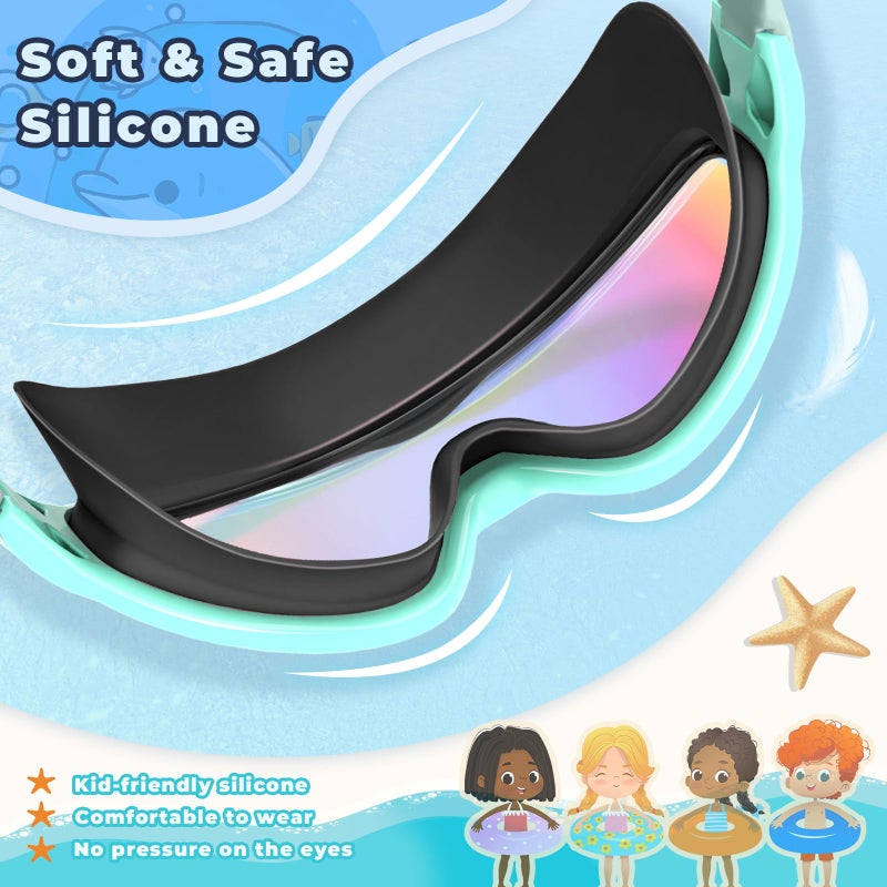 Keary 2 Pack Swim Goggles for Kids 6-14 8-14 Kids Swimming Goggles Age 3-15 4-7 4-16 8-12 For Boys Girls Youth Toddler Children Pool Water Goggle Anti Fog UV Protection Clear Wide View Waterproof - Image 4