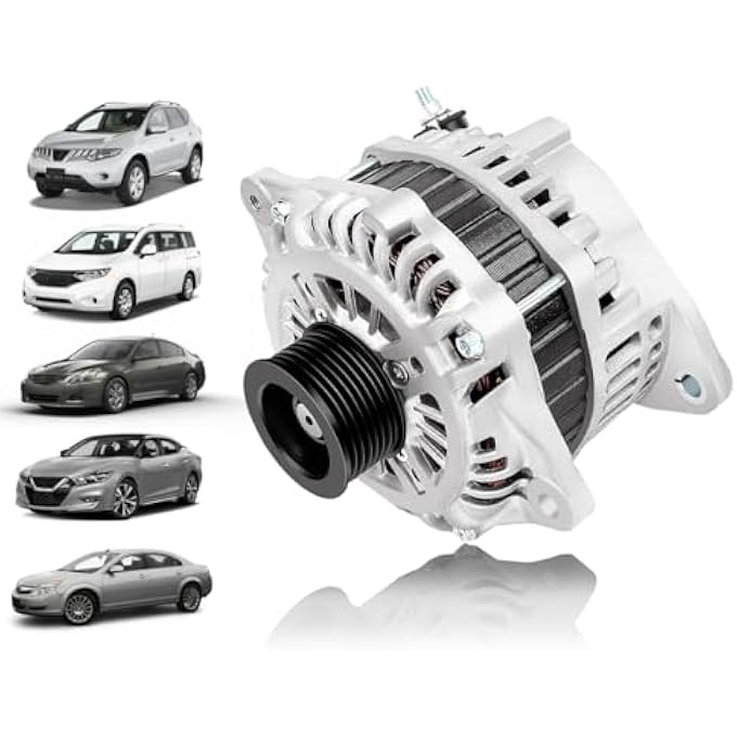 LONGKEES 12V 130AMP Alternator FIT Nissan Murano 2009-2014, Quest 2011-2017, Altima, Maxima 3.5L V6, Saturn Aura 2.4L 3.5L 3.6L, Replaces 23100-JA11B AMT0228 11557N - Image 1