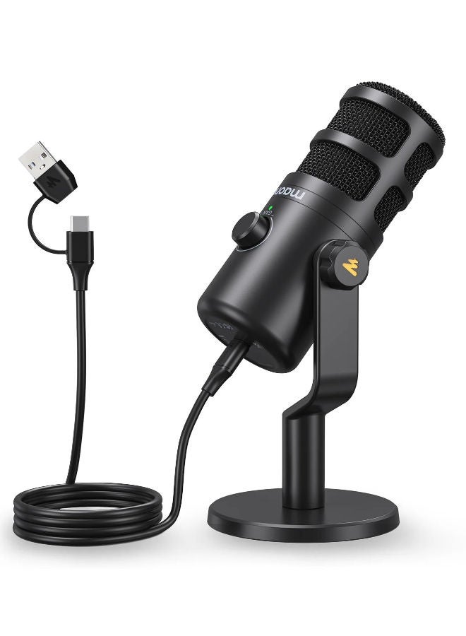سعر ومواصفات ماونو ميكروفون ديناميكي USB PD100U، ميكروفون تسجيل بودكاست مع مقبض كسب، توصيل وتشغيل، هيكل معدني، تقنية عزل الصوت، ميكروفون استوديو قلبي للكمبيوتر الشخصي للبث الصوتي والاستوديو المنزلي (ZDA7C04C47806233D2D2DZ) على Noon EG