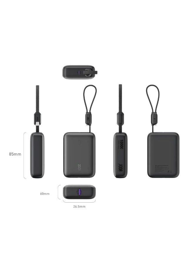 JODA HALO 10 Power Bank – 10000mAh Portable Charger with Built-in Type-C Cable & 22.5W PD Fast Charging - Image 4