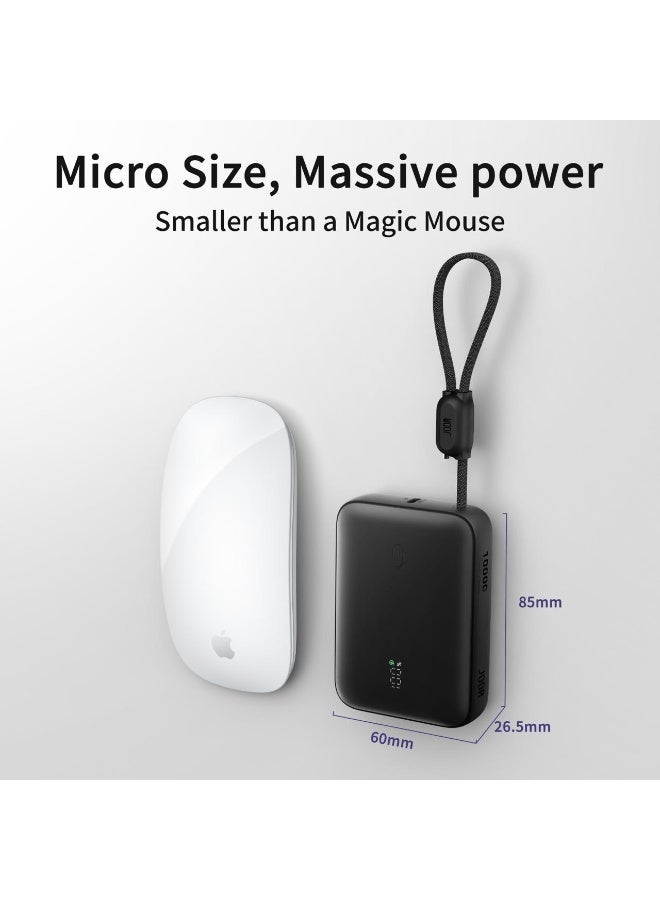 JODA HALO 10 Power Bank – 10000mAh Portable Charger with Built-in Type-C Cable & 22.5W PD Fast Charging - Image 5