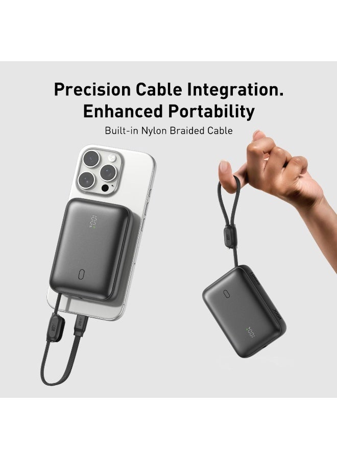 JODA HALO 10 Power Bank – 10000mAh Portable Charger with Built-in Type-C Cable & 22.5W PD Fast Charging - Image 2