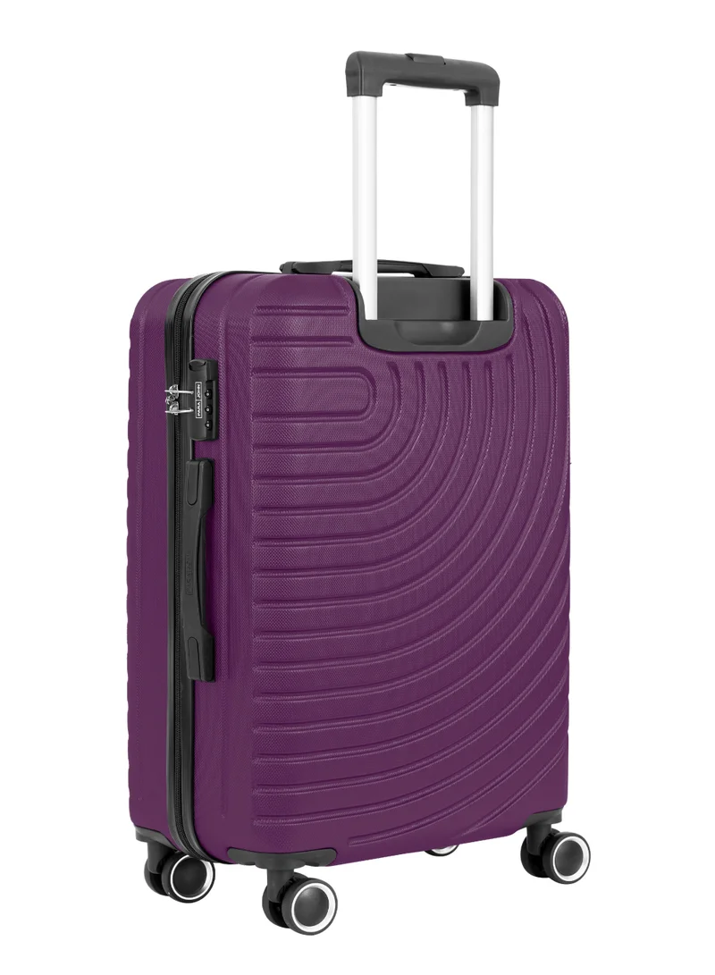PARAJOHN Spiral 24-Inch (Medium) ABS Hard Case Checked-In Luggage Trolley Bag with 4 Spinner Wheels and Lock - Purple